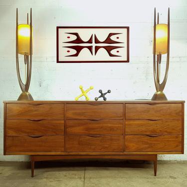 Exquisite Walnut Mid Century Credenza Dresser