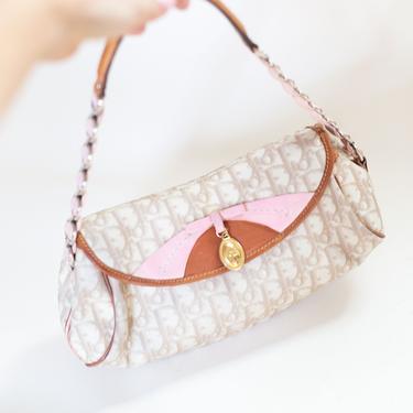 Christian Dior Pink Monogram Rhinestone 1 Crossbody Bag