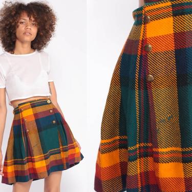 Green and clearance yellow tartan skirt