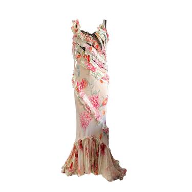 Cavalli Floral Boned Corset Gown