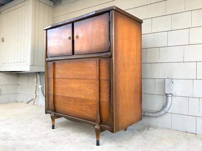 Midcentury Deco Tall Dresser Bachelor Chest From Off Main Of