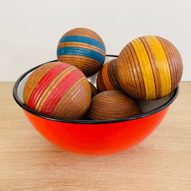 Vintage Wooden Croquet Balls - Set of 6 