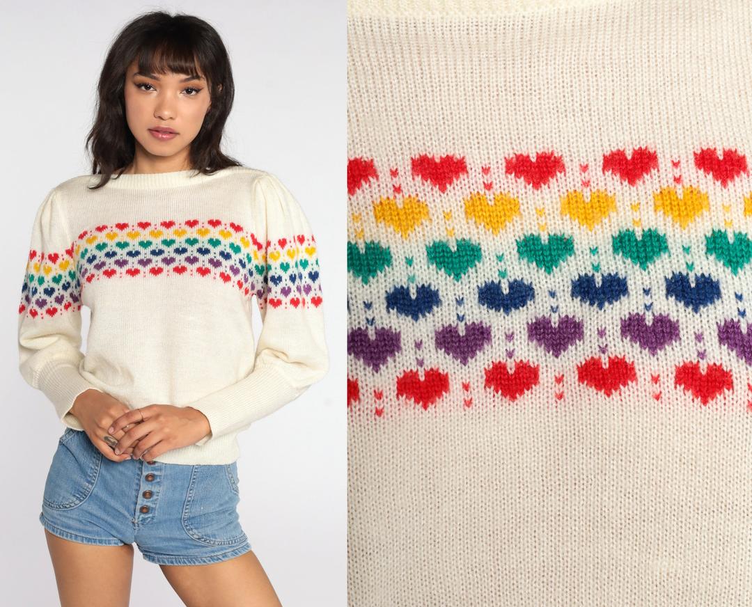 80s rainbow 2024 sweater