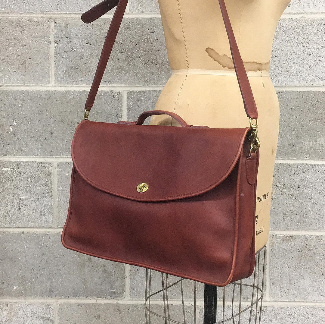 Vintage Coach Bag Retro 1990s Lexington + Brown Leather +