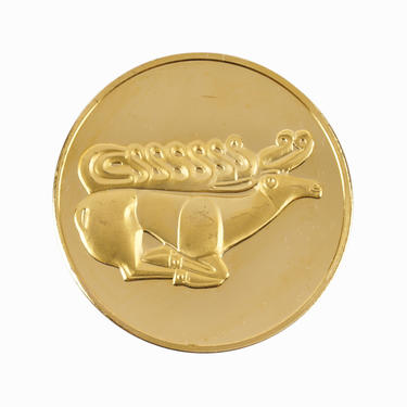 24k Gold Plated Bronze Medal Coin Gold Stag From Kuban 