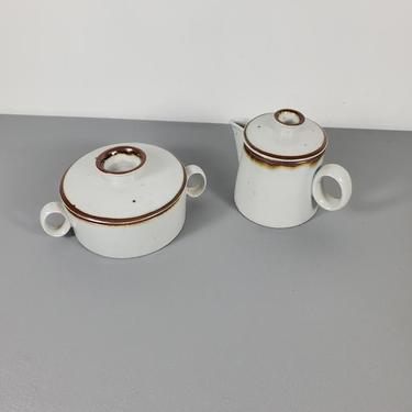 Dansk Brown Mist Sugar Bowl and Creamer Serving Set 