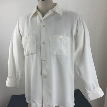 Vintage 1950s ARROW GABANARO Rayon Gabardine Sport Shirt