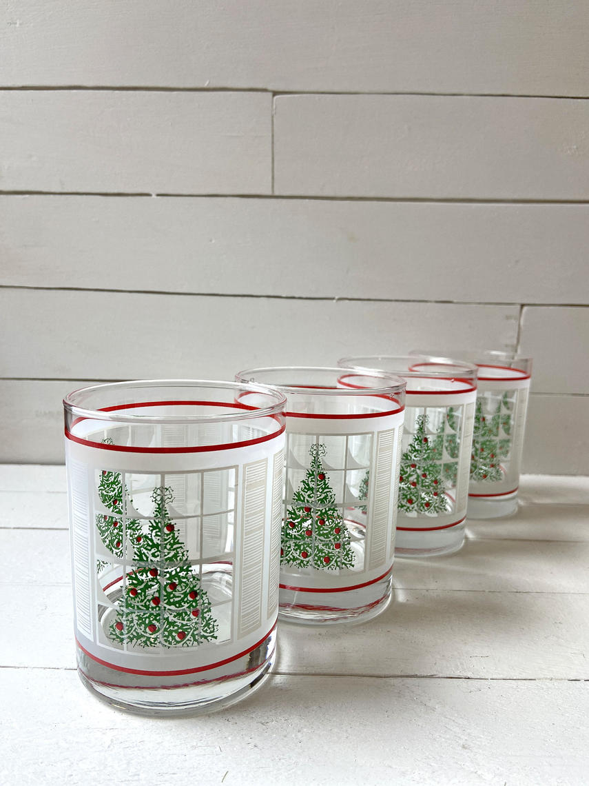 Vintage Christmas Drinking Glasses