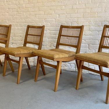 Mid Century MODERN Spindle Back DINING CHAIRS by Red Lion Furniture, Set of 4 