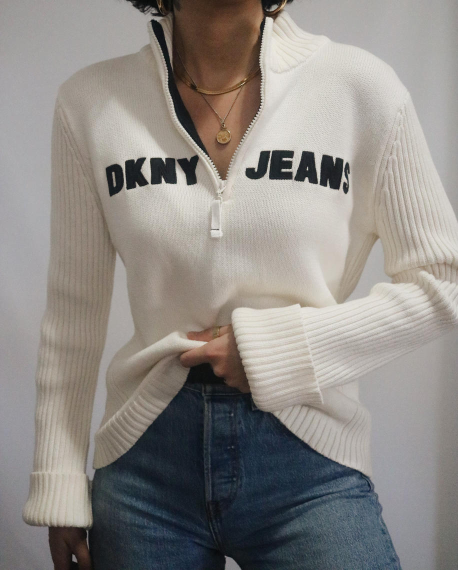 dkny jeans zip up sweater
