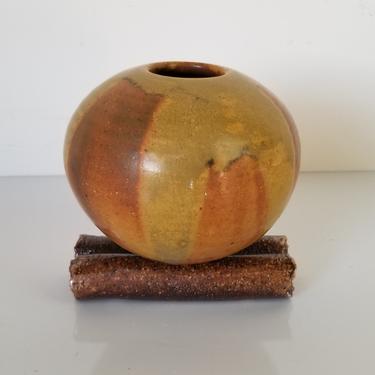 Mid-Century Sculptural Glazed Studio Pottery Vase 
