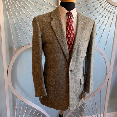 Vintage 1950s Men s Gray Flecked Sports Coat Blazer Size 41