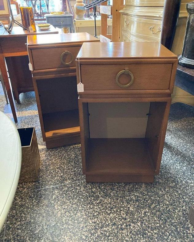 Two mid century one drawer nightstands. 16.5” x 14” x 28.5”