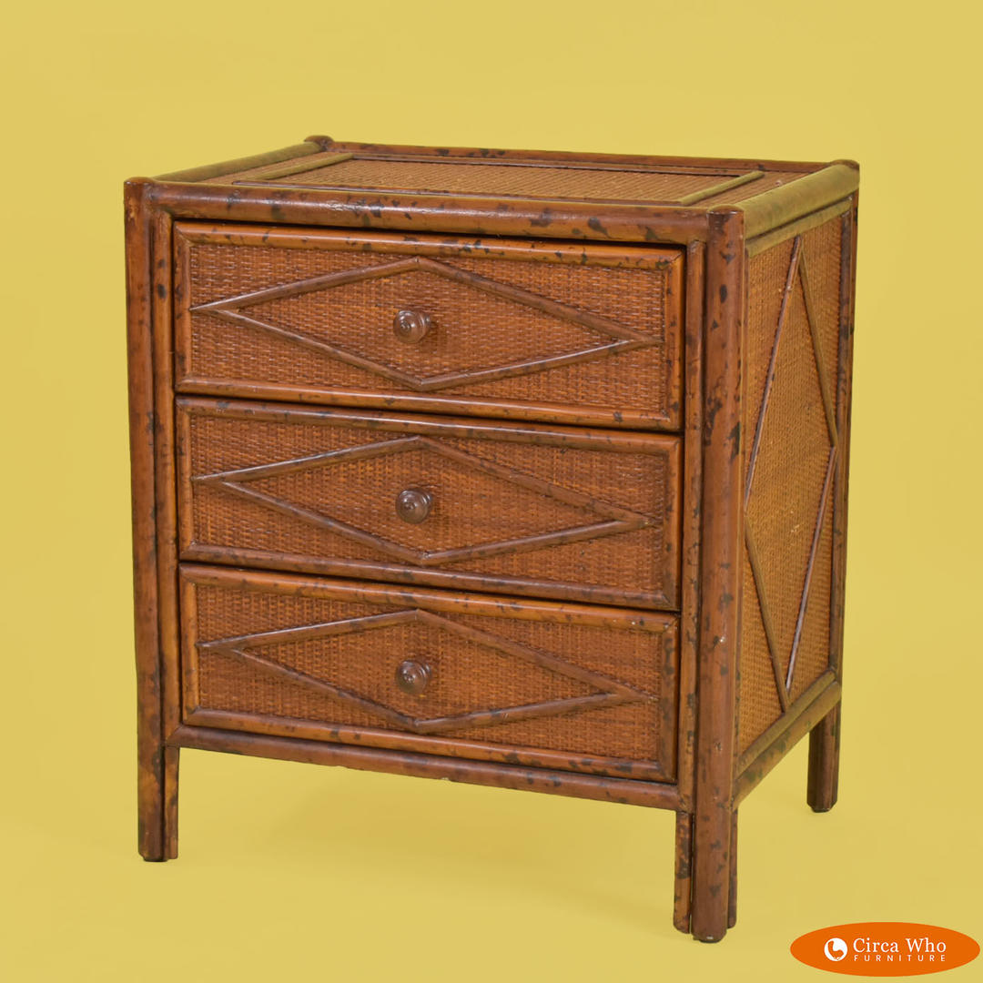 Large Burnt Bamboo Nightstand Circa Who West Palm Beach, FL