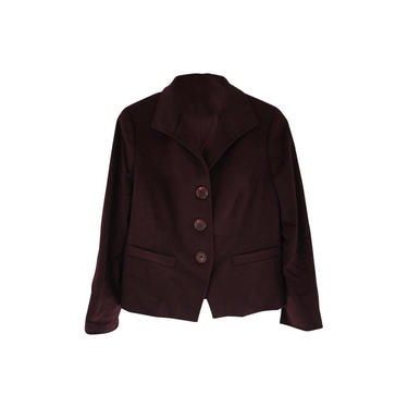 Lafayette 148 New York Burgundy Wine Red Brushed Wool Angora Blazer 