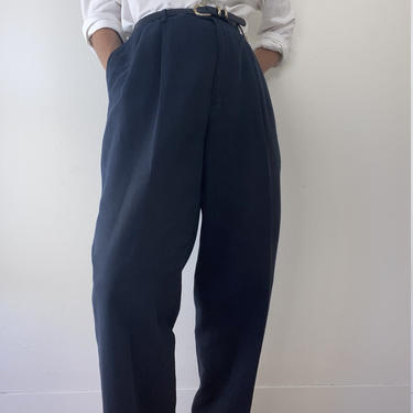vintage navy linen blend menswear trousers 
