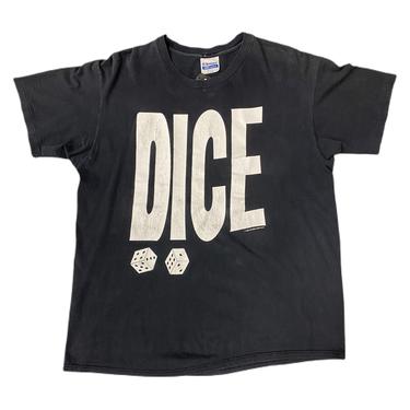 (XL) Dice Black Single Stitche Tshirt 083121 LM