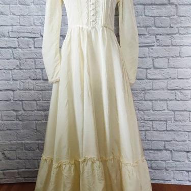 70s Gunne Sax Dress // Gunnies by Jessica // Ivory Satin Wedding | Gem ...