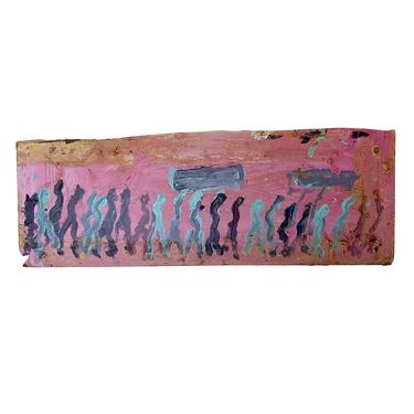 Pink Purvis Young Original Painting Outsider Art 