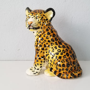 1960s Italian Ceramic Tiger Figurine 