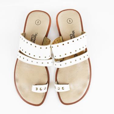 NEW in the Shop /// Vintage White Studded Leather Sandals size 8 US Women's 