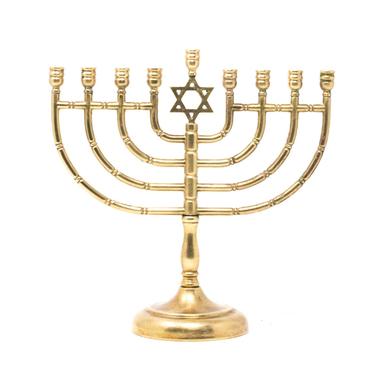 Vintage Brass Menorah, Jewish Hanukkah Menorah 