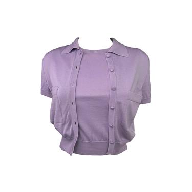 Chanel Lavender Short Sleeve Twin Set