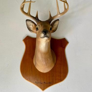 Vintage Male Deer Head Souvenir Grand Canyon, Faux Taxidermy Deer, Buck Stag Head, Probably By Ornamental Arts &amp; Crafts 