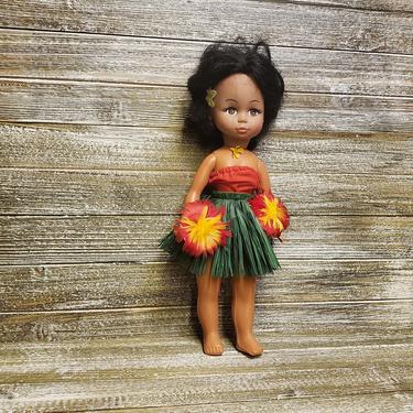 Vintage Lanakila Crafts Doll, Miss Hawaii Souvenir Doll, Grass Skirt, Uli Uli, Hawaiian Royalty, 1960s Collectible Hula, Retro Vintage Toys 