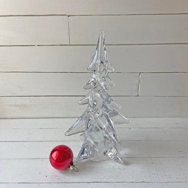 Vintage Pair of 2 Lead Crystal Christmas Tree 10&amp;quot; in Height // Christmas Tree Decoration, Clear Tree, Icicle Christmas Tree, Gift 