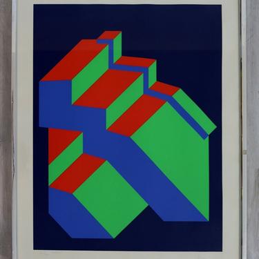Serghi Untitled 1977 Op Art Contemporary Signed Lithograph 