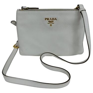 Prada Vitello Daino Double Compartment Leather Crossbody Bag