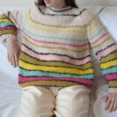 6568t / italian mohair striped sweater / s / m 