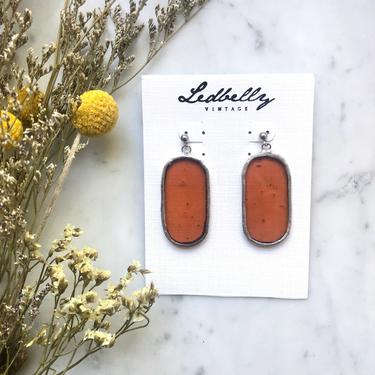 Cider Translucent Stained Glass Oval Earrings | Stained Glass Earrings | Translucent Earrings | Oval Earrings | Statement Earrings 