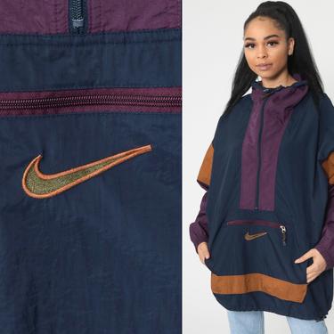 NIKE ACG Jacket Pullover Hoodie -- Navy Blue Purple Windbreaker 90