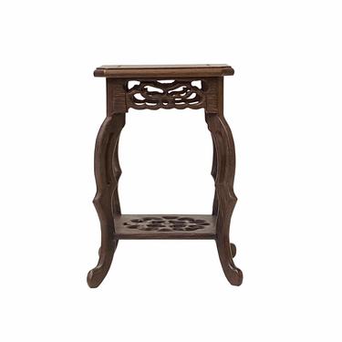 Chinese Brown Wood Square Tall Table Top Stand Display Easel 4.25&quot; ws1615BE 