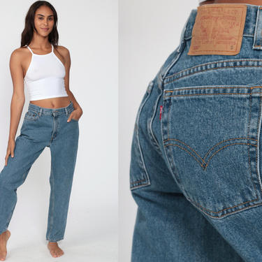 LEVIS 550 Jeans 80s Levis Mom Jeans High Waisted Levi Jeans 90s Jeans Denim Pants 550 Vintage Blue Denim Levi Strauss High Waist Medium 30 