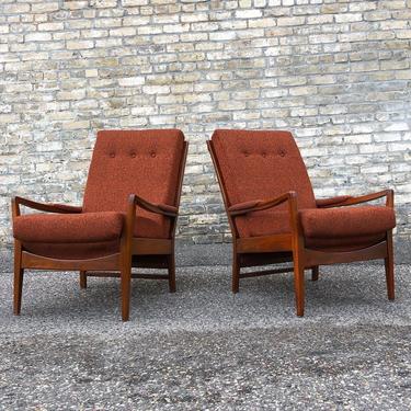 High Back Mid-century Lounge Chairs 