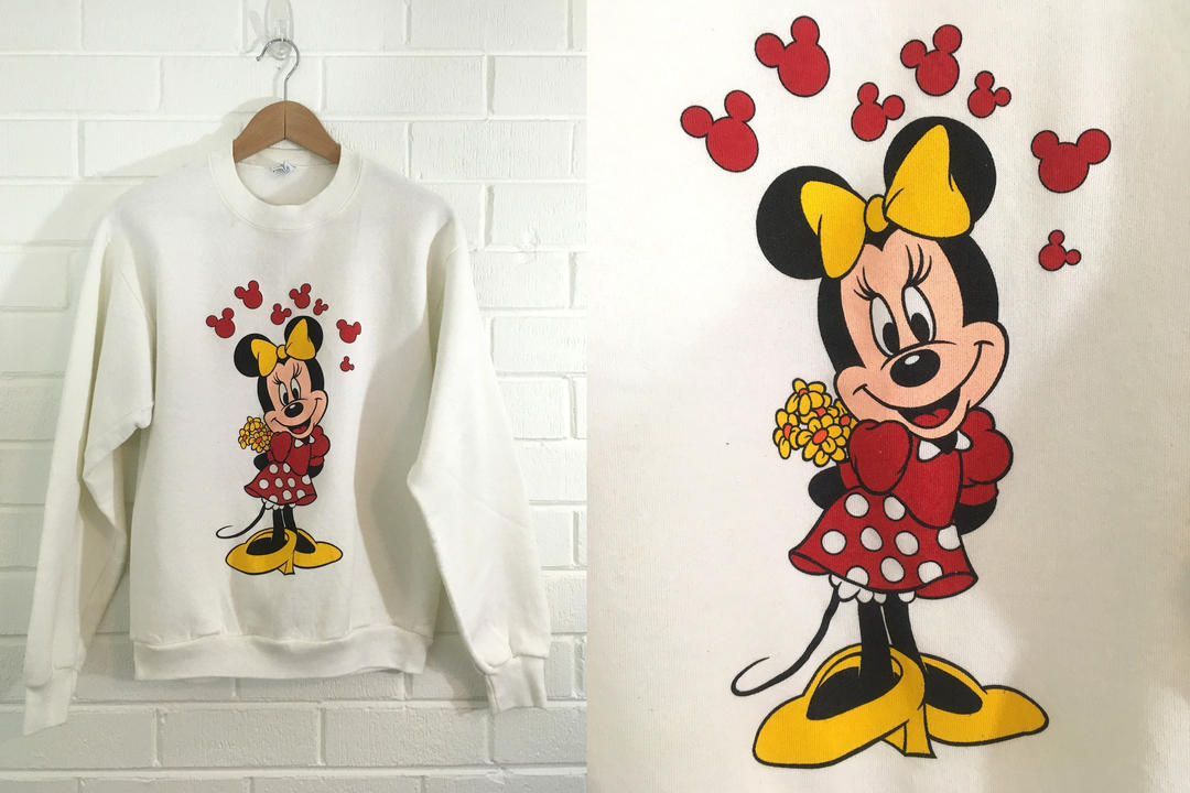 Vintage Minnie Mouse Sweatshirt Disney Clothing Oversized Womens