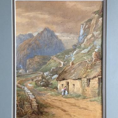 Maria Gastineau (1827-1890) Watercolor Scottish Highlands Signed Dated 1888 FREE SHIPPING 