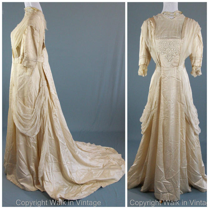 Antique Edwardian Dress 1900s Gibson Girl Belle Epoque Silk 3d