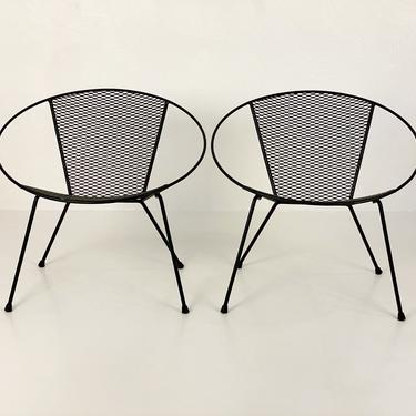 Restored Iron Hoop Patio Chairs in Black, Circa 1960s - *Please ask for a shipping quote before you buy. 