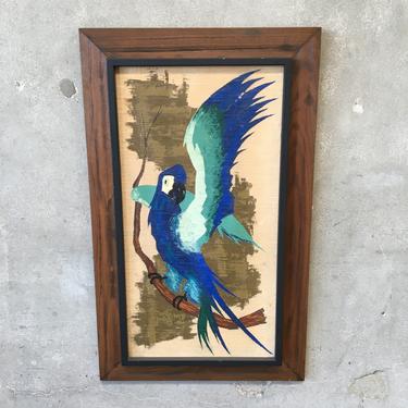 Vintage Oil Painting of a Parrot by Von Lowe