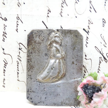 Antique Sterling Silver Ex Voto, Girl Praying Milagro from Latin America, Vintage Religious Miracle Decor 