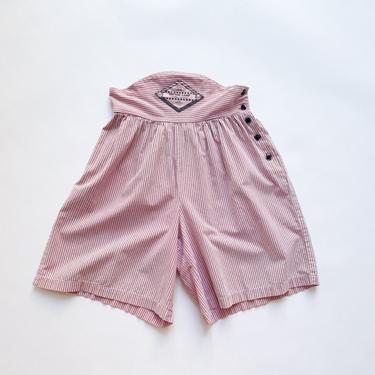 1980s Groovy Gear Striped High Waist &quot;Camp Cotton&quot; Shorts 