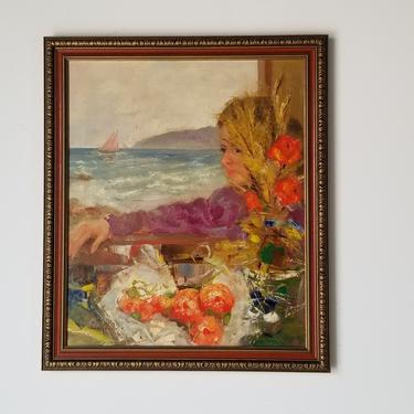 1960s Figurative Still Life Oil Painting by Rodriguez Candhales, Framed. 