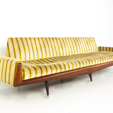 Adrian Pearsall for Craft Associates Mid Century Extra Long Walnut Gondola Sofa - mcm 