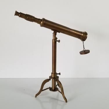 1950s Brass Telescope with Adjustable Stand. 