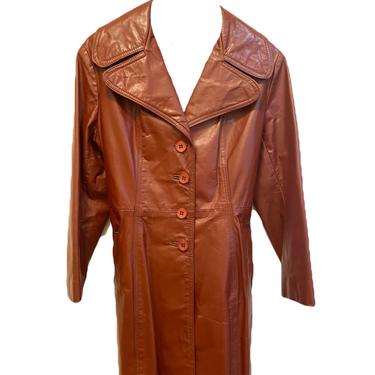 Mahogany Leather Peacoat Jacket