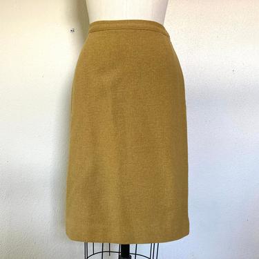 1960s Mustard wool pencil skirt 